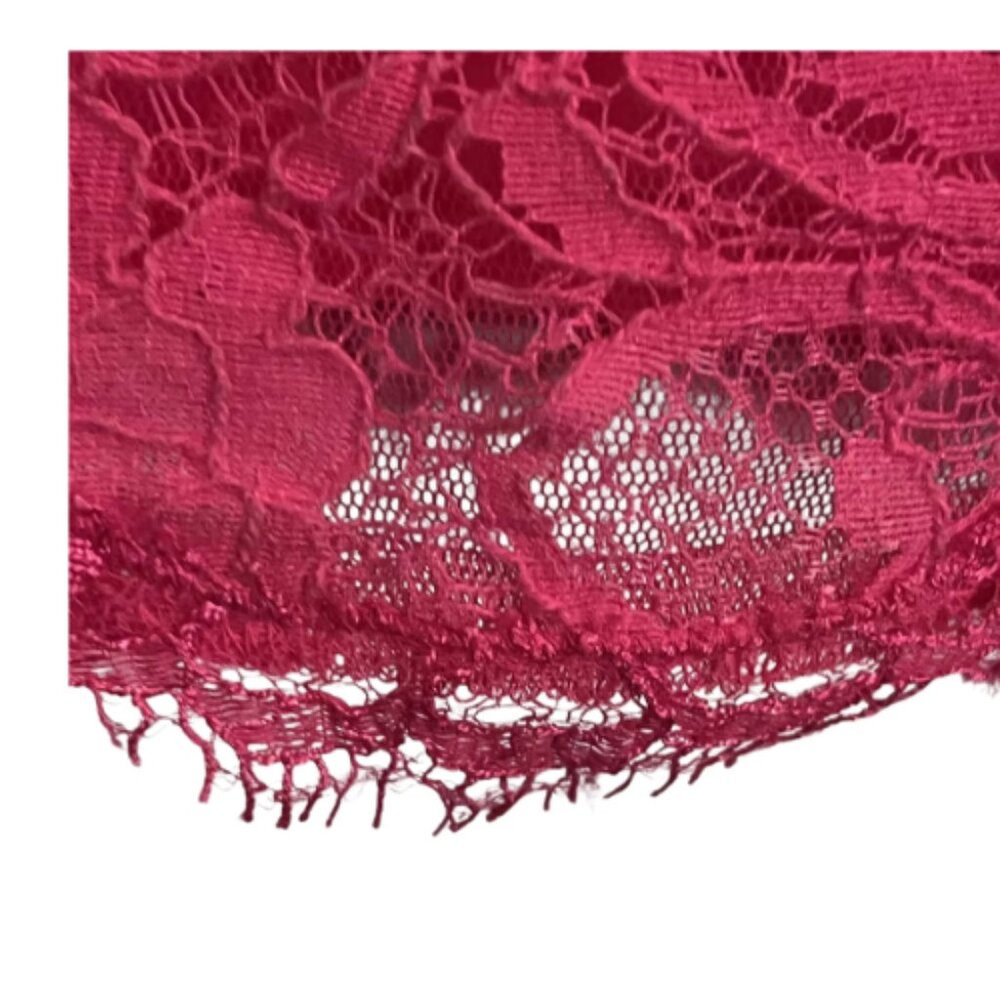 BCBG Max Azria Devom Begonia Pink Lace Overlay Sheer Lace Midriff Sleeves - Picture 5 of 11